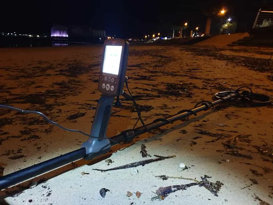 metal detecting at night