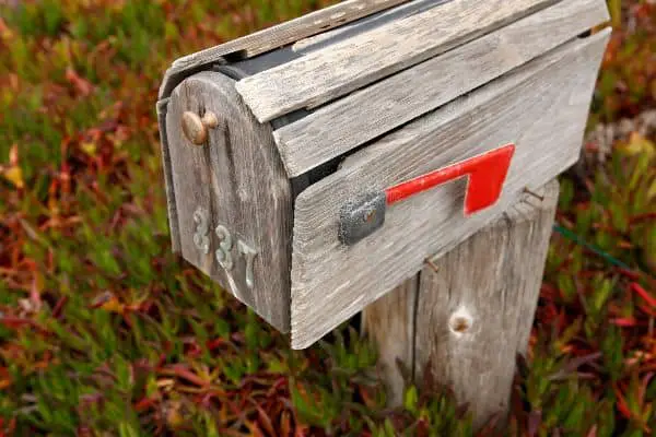 old wooden mailbox